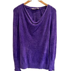 Athleta Cuddle Up Cozy Sweater Purple Cowl Neck Long Sleeve Pullover Size Medium